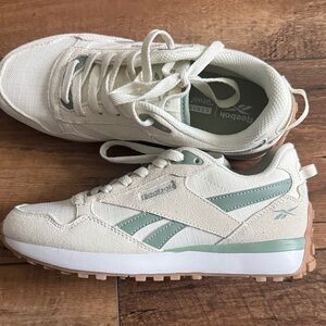 Reebok Off-White and Sage Athletic Shoes